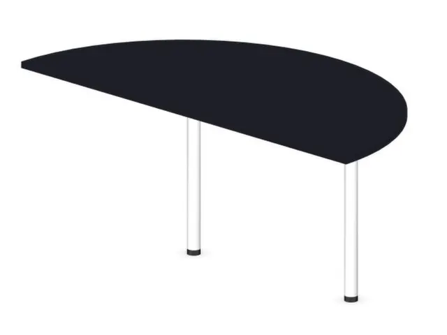 aanbouwtafel,i.h.v.,HxBxD 720-840x1600x800mm,halfrond,CC-zwart