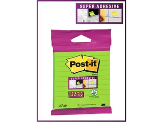 Memoblok 3M Post-it XL-LL Super Sticky 101mmx101mm groen met lijn 70 v - 2