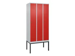 locker,HxBxD 2120x900x500mm,3vak,vak B 300mm,cil.-slot,voetonderstel