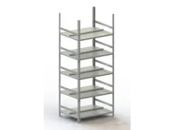Schroefstelling Basisveld Ral7035 1850x754x604mm 5legborden 80kg