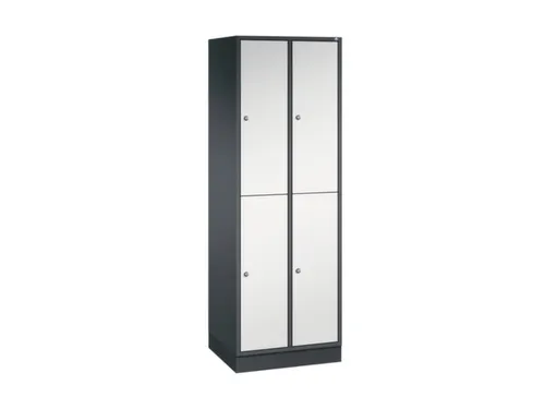 Dubbeldekse garderobekast,RAL 7021/RAL 7035,HxBxD 1950x620x500mm