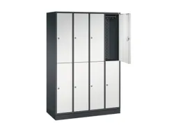 Dubbeldekse garderobekast,RAL 7021/RAL 7035,HxBxD 1950x1220x500mm