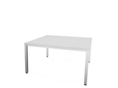 vergadertafel,HxBxD 740x1400x1400mm,hoekig,MP-lichtgrijs