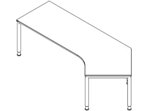 In hoogte verstelbaar hoekbureau 680-820x2570x1130mm lichtgrijs zwart