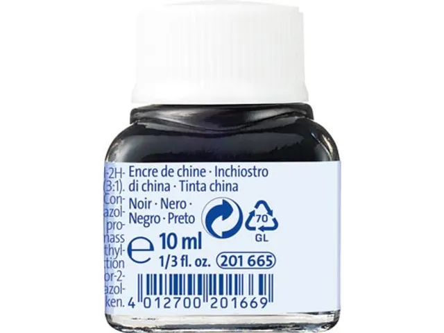 Oost-Indische inkt zwart, flesje van 10 ml
