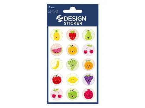 Glitteretiket Z-design Fruit smileys, pakje à 1 vel