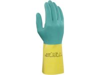 Handschoen AlphaTec 87-700 Groen-geel Gevlokt Maat 7 Latex
