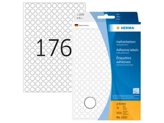 HERMA 2210 Multipurpose etiketten Rond 8mm Wit 5632 stuks - 1