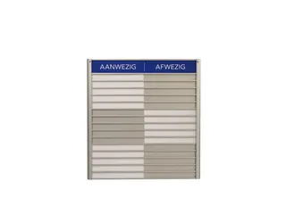 Menoor In-Uit bord 15 namen Aluminium Aanwezig/Afwezig Blauw - 1