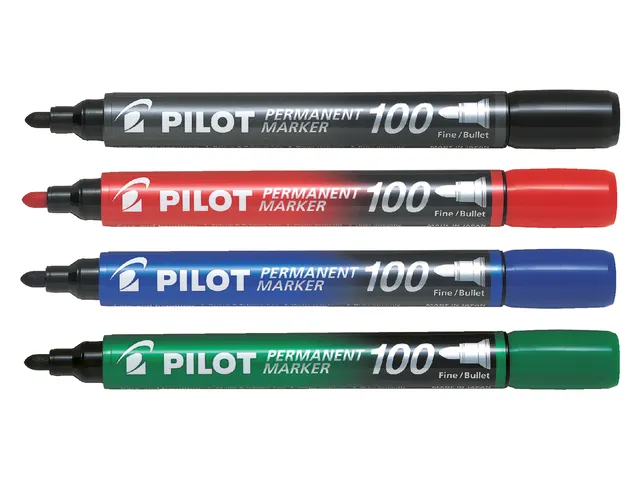 Pilot Permanent Marker 100 Rond Fijne punt Assorti 4 stuks