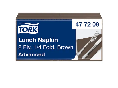 Tork 477208 Lunchservet 33x33cm 2-laags 1/4 vouw 10x200st Bruin