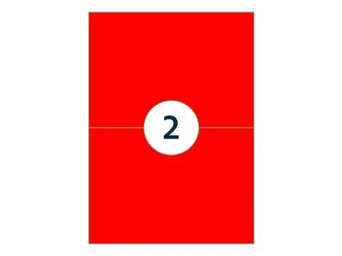Etiket 210x148mm Fluor Rood 100 Vel