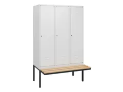 locker met bank,HxBxD 1950x1200x815mm,3vak,vak B 400mm,cil.-slot