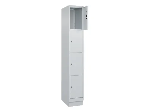 lockerkast,HxBxD 1950x300x500mm,1x4vakken,vak B 300mm,cil.-slot,sokkel