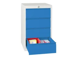ladekast 800x500x600mm 4laden cilinderslot RAL7035 front RAL5012