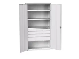universele kast,HxBxD 2000x1050x550mm,3xStalen bodem,4lade(n)