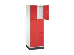 lockerkast,HxBxD 1950x620x500mm,2x3vakken,cil.-slot,sokkel