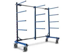 Draagarmwagen 400kg Enkelzijdig 2 Staanders 12 Liggers Ral5010