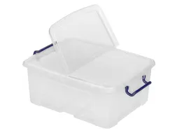 Opbergdoos 24 Liter Transparant Met Gedeelde Deksel