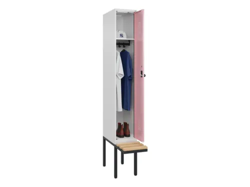 locker met bank,HxBxD 2120x300x815mm,1vak,vak B 300mm,draaigrendel