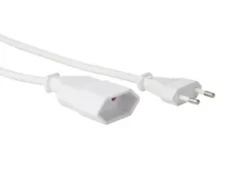 Verlengkabel - 1.8m - WIT - 2G0.75 - CEE 7/16 inchEUROSTEKKER"+ C7