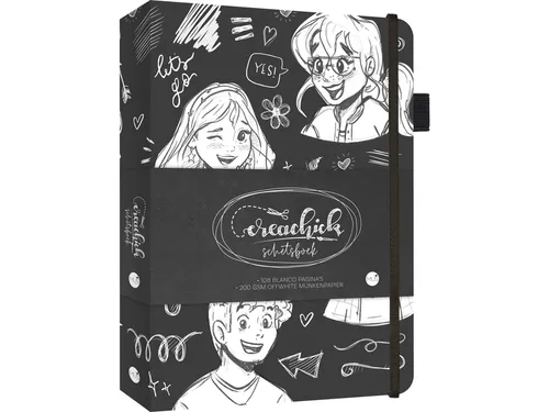 Schetsboek CreaChick Black 108 pagina's Hardcover