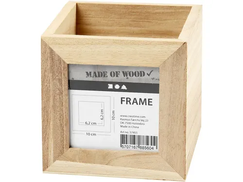 Pennenbakje met fotoframe Creativ Company 10x10x10cm hout