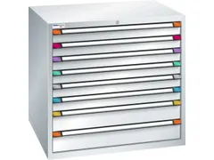 ladekast HxBxD 1000x1005x695mm 8 laden RAL7035 front RAL7035