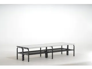 dubbele zitbank,HxL 450x2000mm,alu. lijsten,frame poedercoat.,RAL7016 - 1