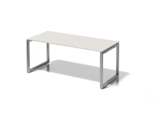 bureau,HxBxD 740x1800x800mm,blad grijswit,sledeframe zilverkleurig