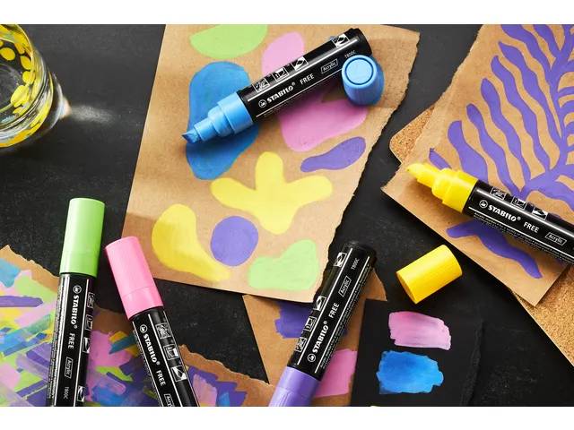 Acrylmarker STABILO Free Acrylic T800C karmijnrood 2-10mm