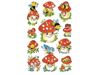 papieretiket Z-design Creative pakje a 3 vel vrolijke paddenstoelen - 2