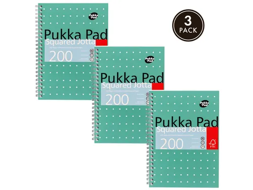 Notitieboek Pukka Jotta A5 ruit 5x5 100vel/200pag 80 gram groen