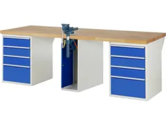 werkbank,HxBxD 890x2500x900mm,beukblad,draagverm. 750kg,3containers