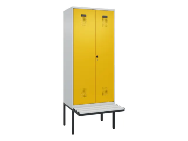 locker met bank,voor scheiding van kleding,HxBxD 2120x800x815mm,2vak
