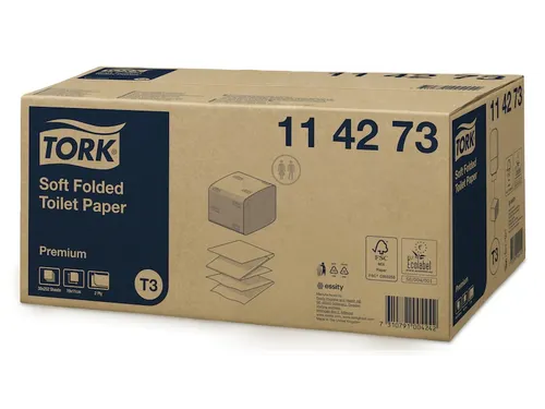 Toiletpapier Tork 114273 T3 zacht gevouwen premium 2-laags