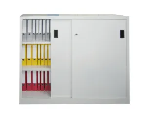 schuifdeurkast,HxBxD 1200x1500x600mm,RAL7035,front RAL7016 - 1