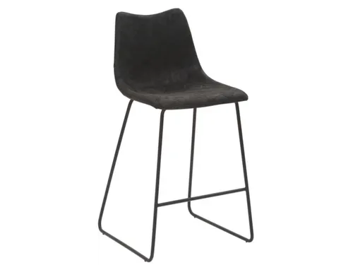 Barkruk mySOLO Sledeframe Zwart met Zitting kunstleder Vintage Zwart