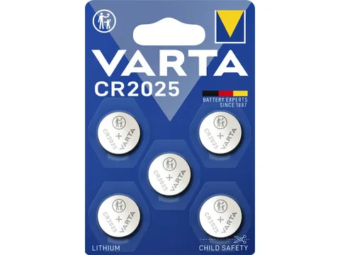 Batterij Varta knoopcel CR2025 lithium blister à 5 stuks