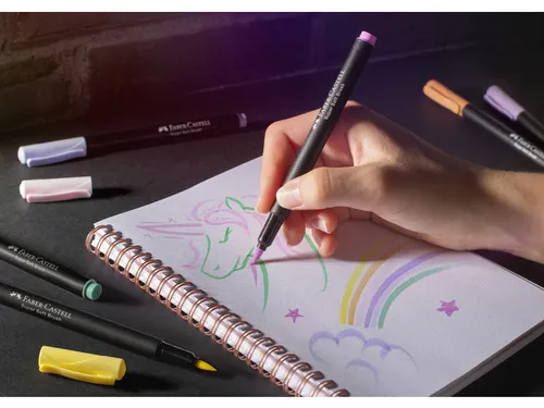 Brushpen Faber-Castell Black edition pastel 6 stuks in karton etui