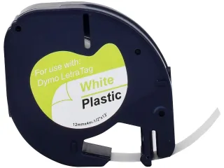 Neutral S0721660 Labeltape Letratag 91221 12mmx4m zwart op wit - 1