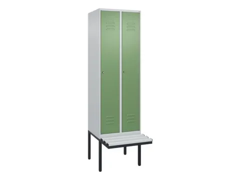 locker met bank,HxBxD 2120x600x815mm,2vak,vak B 300mm,cil.-slot