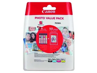 Canon CLI-581XL Value Pack Inkt + 50 Vel 10x15 Fotopapier - 1