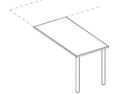 aanbouwtafel,i.h.v.,HxBxD 720-840x800x600mm,MP-lichtgrijs