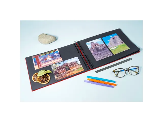 Fotoalb spir 50p.zwr t 32x22cm PALMA rood