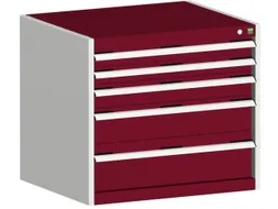 ladekast HxBxD 700x800x750mm 5laden romp RAL7035 front RAL3004