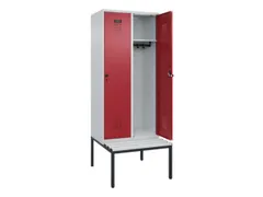 locker met bank,HxBxD 2120x800x815mm,2vak,vak B 400mm,draaigrendel