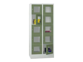 lockerkast,HxBxD 1850x800x500mm,2x5vakken,RAL7035,front RAL6011 - 2