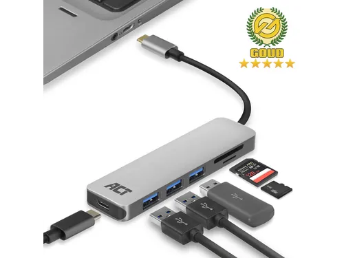 USB-C Hub 3.0 3x USB-A Cardreader PD