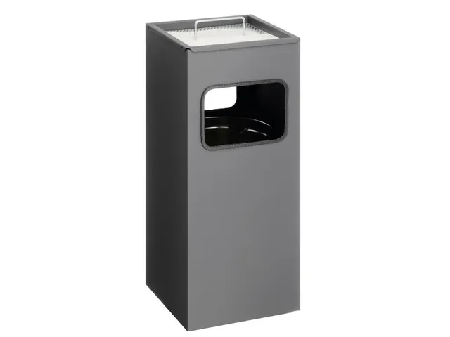 Metalen Afvalbak 17 Liter Met Asbak Antraciet